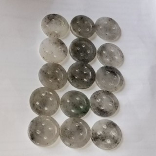 本物のビルマ産翡翠ボタン - 極上の天然翡翠