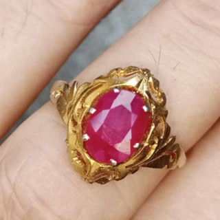 ヴィンテージ ビルマ産ルビーリング | サイズ54 | 宝石サイズ 6x8mm