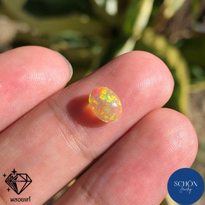 本物のオパール石（6x8mm） - 輝く天然宝石
