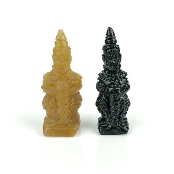 黒翡翠のタオ・ウェスワン像｜本物のタイの工芸品