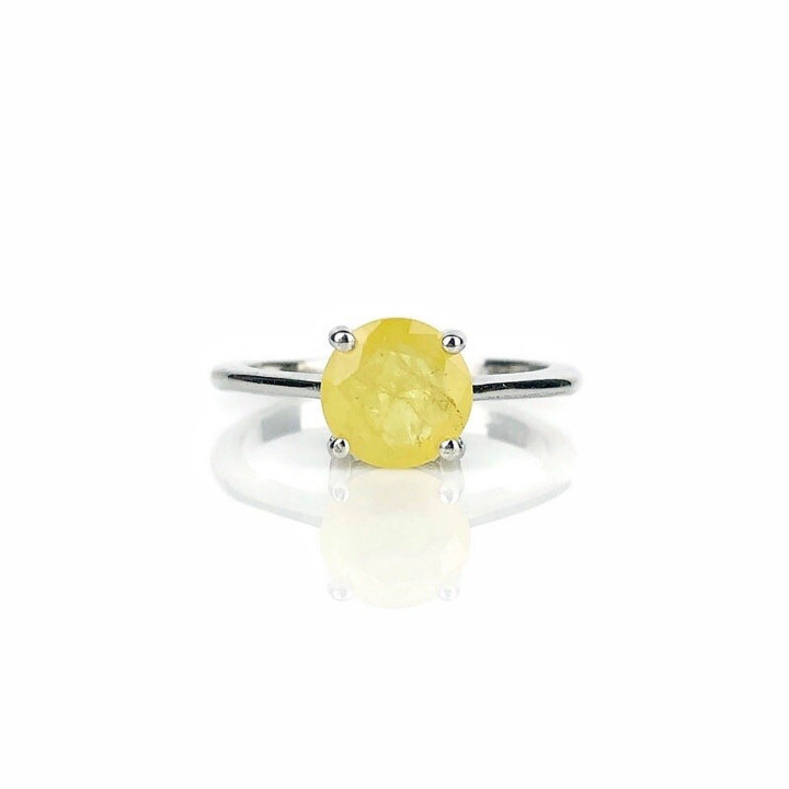 천연 루비와 사파이어가 세팅된 스털링 실버 반지 (6x8mm)