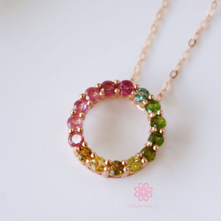 トルマリンネックレス｜925スターリングシルバーペンダントとギフトボックス