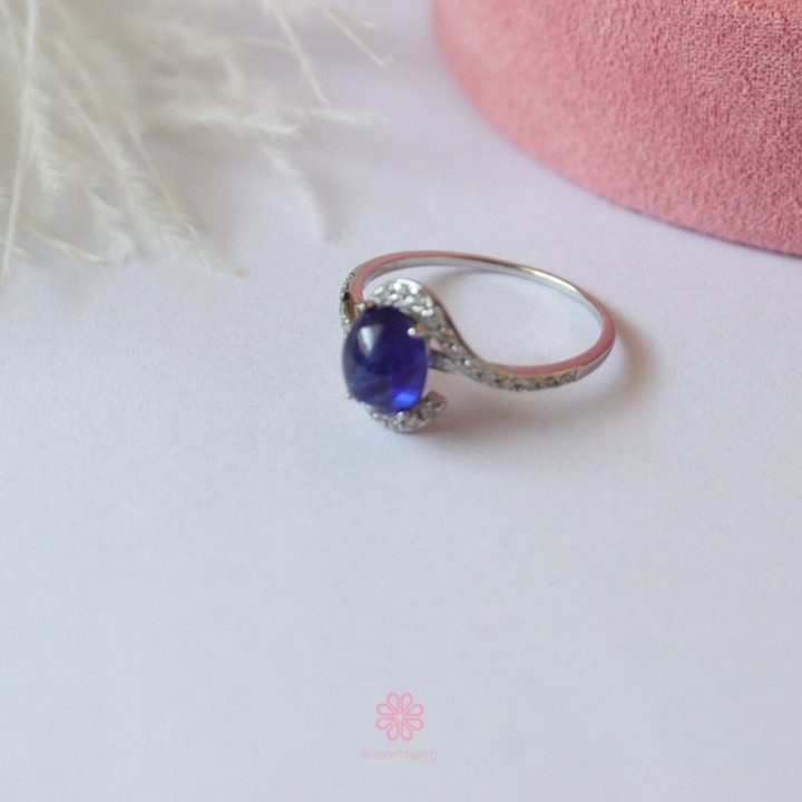 本物のサファイアリング｜スターリングシルバー製、証明書付き