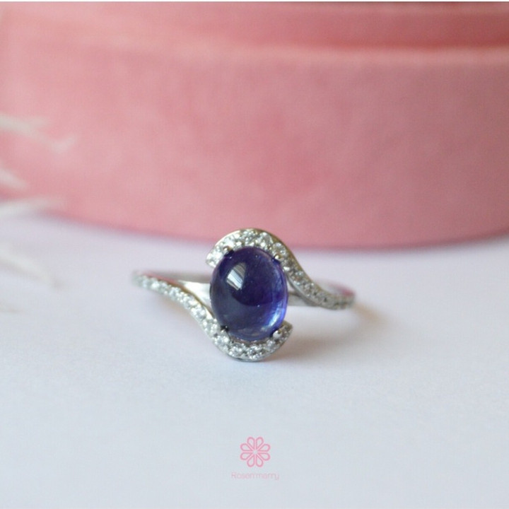 本物のサファイアリング｜スターリングシルバー製、証明書付き