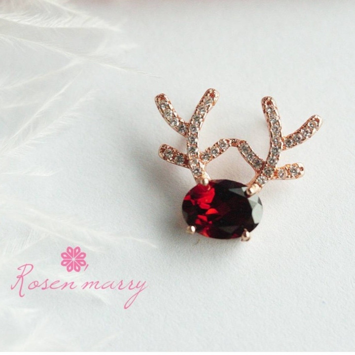 深紅のガーネットネックレス｜スターリングシルバーとピンクゴールド