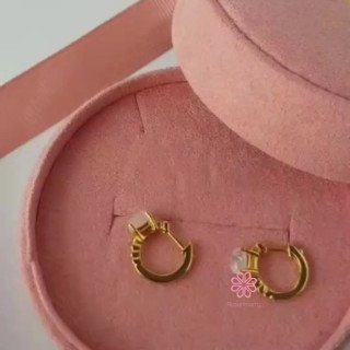 スカイブルームーンストーンフープピアス｜スターリングシルバー＆ゴールドメッキ