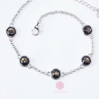 ブラックスタースターサファイアブレスレット | 925スターリングシルバー | Rosen'marry