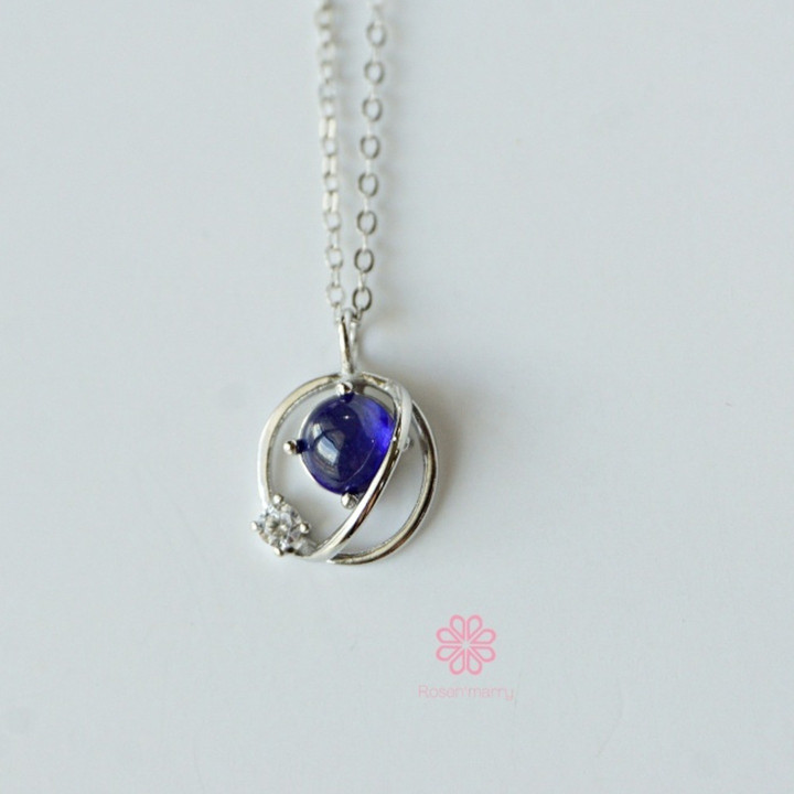 スターリングシルバー製サファイアペンダント - Rosen'marry Jewelry RN019