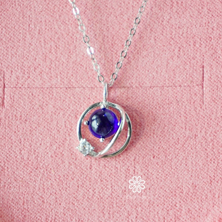 スターリングシルバー製サファイアペンダント - Rosen'marry Jewelry RN019