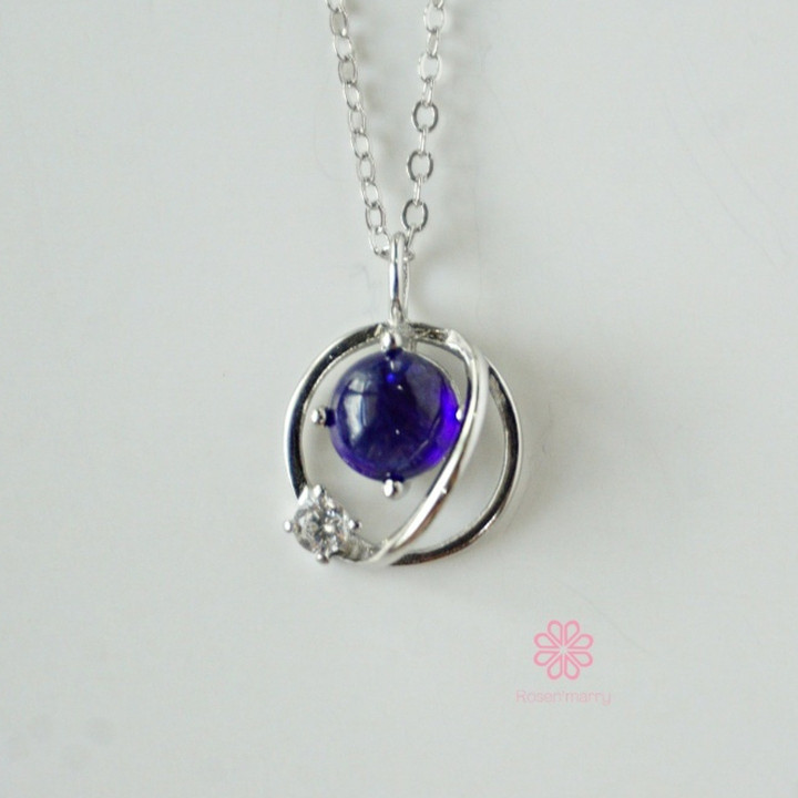 スターリングシルバー製サファイアペンダント - Rosen'marry Jewelry RN019