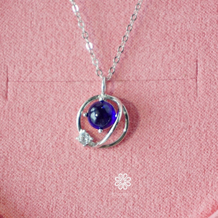スターリングシルバー製サファイアペンダント - Rosen'marry Jewelry RN019