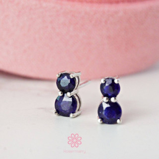 サファイアフープピアス｜925スターリングシルバー｜天然宝石ジュエリー