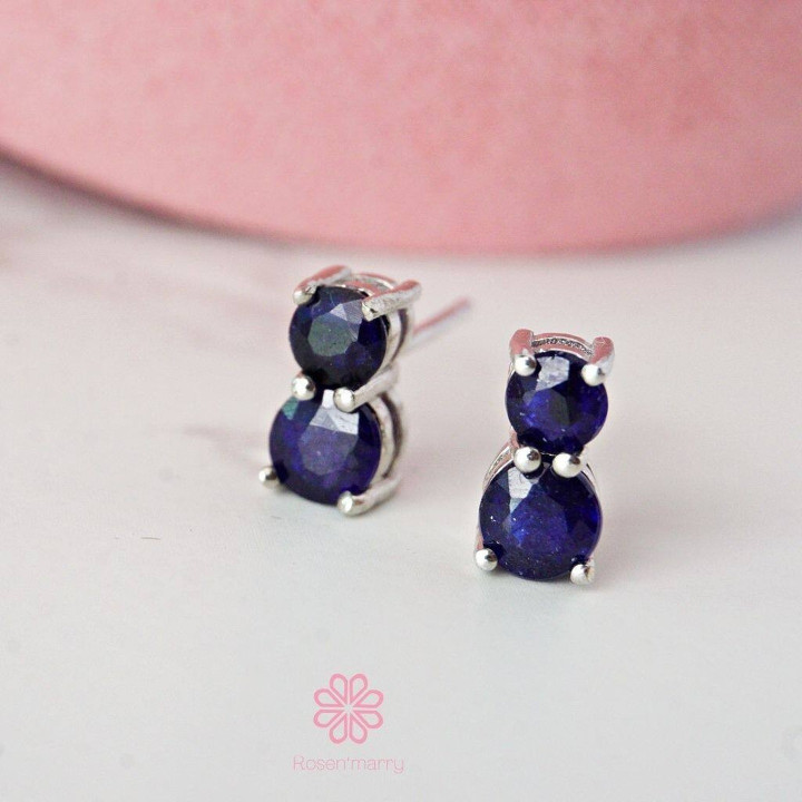 サファイアフープピアス｜925スターリングシルバー｜天然宝石ジュエリー