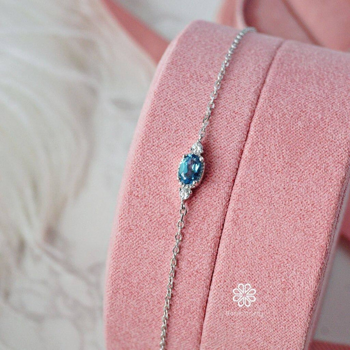スターリングシルバー製トパーズブレスレット - Rosen'Marry ジェムストーンジュエリー