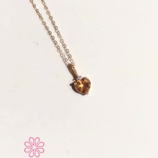シトリンハートネックレス｜スターリングシルバー＆ゴールドメッキ