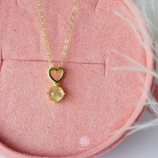 金メッキのルチルクォーツネックレス｜幸運のお守りペンダント