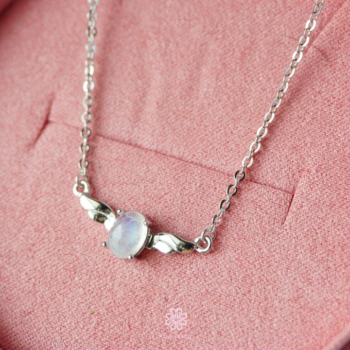 로즈메리(RoseMarry)의 레인보우 문스톤 실버 목걸이