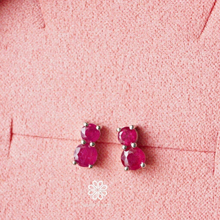 本物のルビーのフープピアス | 925スターリングシルバー | 幸運を呼ぶ