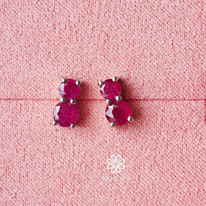 本物のルビーのフープピアス | 925スターリングシルバー | 幸運を呼ぶ