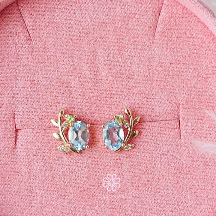 スターリングシルバーのペリドットとトパーズのイヤリング - Rosen'marry Good Luck Jewelry