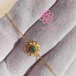 天然オパールとスターリングシルバーのブレスレット｜本物の宝石ジュエリー