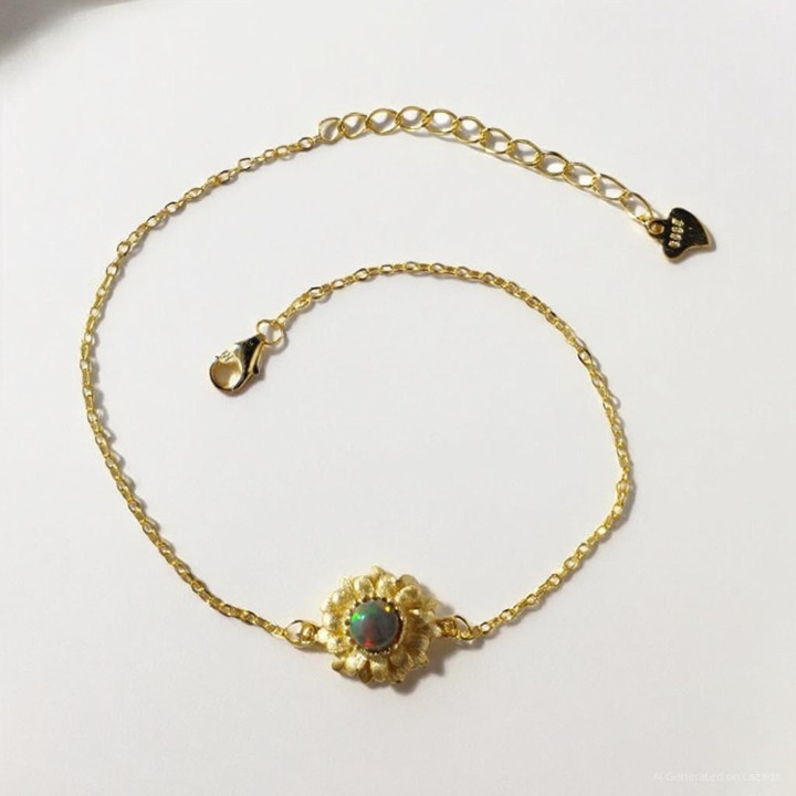 天然オパールとスターリングシルバーのブレスレット｜本物の宝石ジュエリー