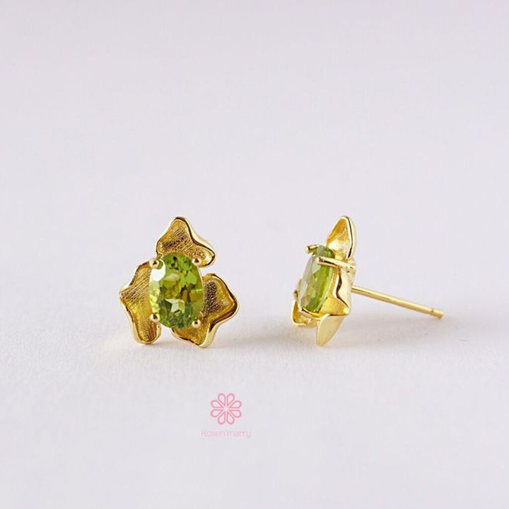 本物のペリドットスタッドピアス｜925スターリングシルバーと幸運