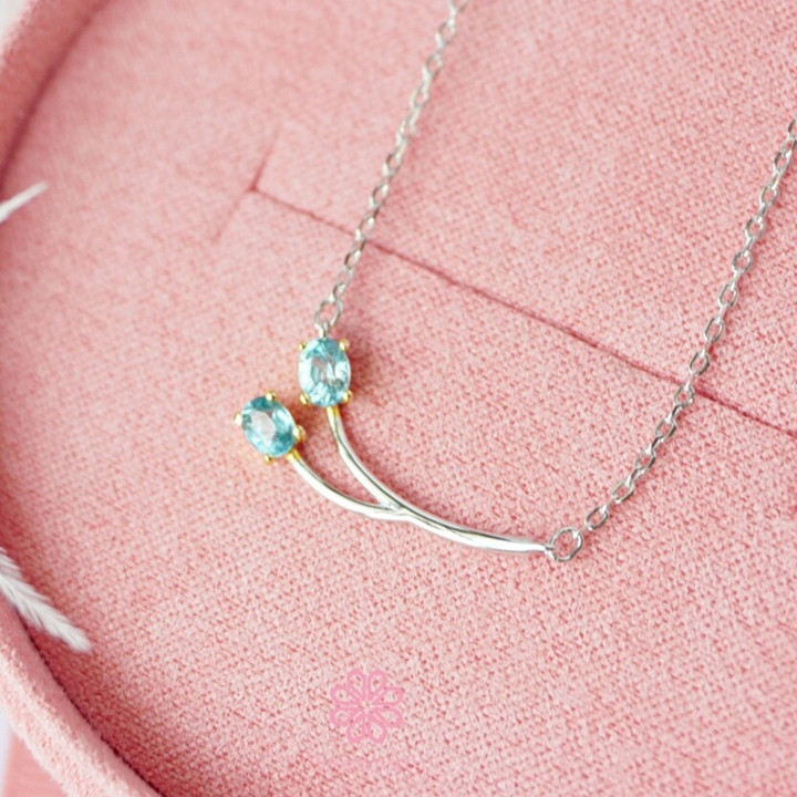 スターリングシルバー製ジルコンネックレス - Rosen'marry Jewelry RN036