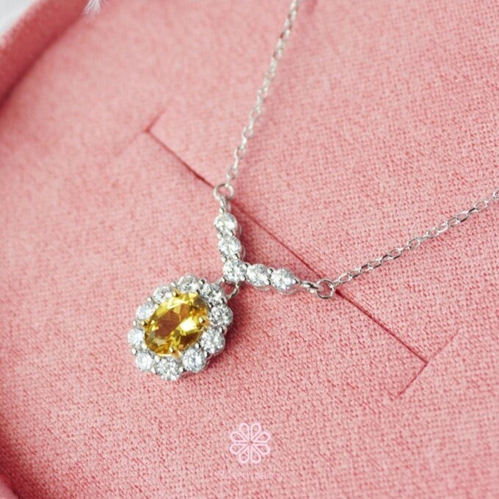 シトリンネックレス｜925シルバー、幸運と富をもたらす天然宝石