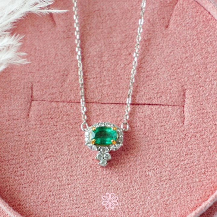 本物のエメラルドネックレス｜原石エメラルドとスターリングシルバー