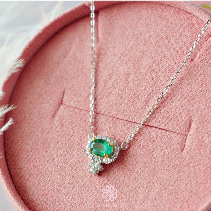 本物のエメラルドネックレス｜原石エメラルドとスターリングシルバー
