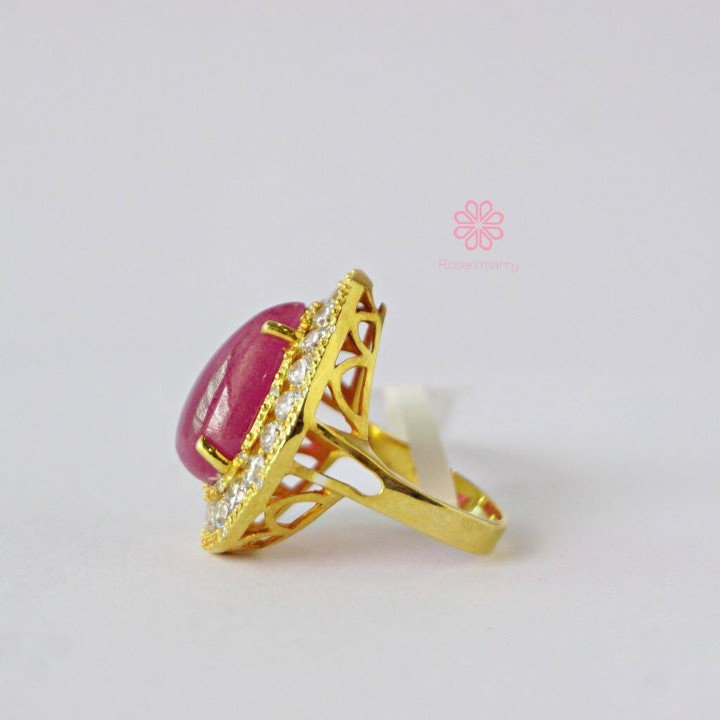 ラディアントルビーのティアドロップリング | 13金、スターリングシルバー、ゴールド