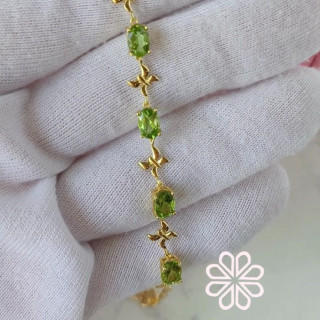 ペリドットジェムストーンブレスレット｜スターリングシルバー＆ゴールドメッキ