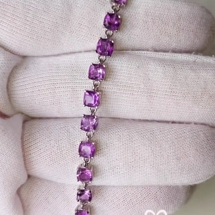 アメジストブレスレット｜スターリングシルバー｜天然石