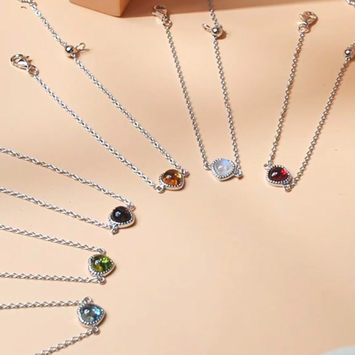 金メッキのスターリングシルバー製宝石ブレスレット