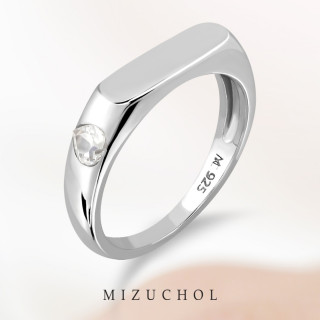 スターリングシルバー ホワイトトパーズ Loved Word リング