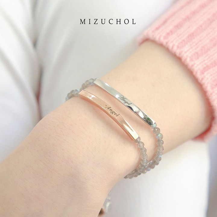 彼女へのプレゼントにぴったりのスターリングシルバー製ラブラドライトブレスレット
