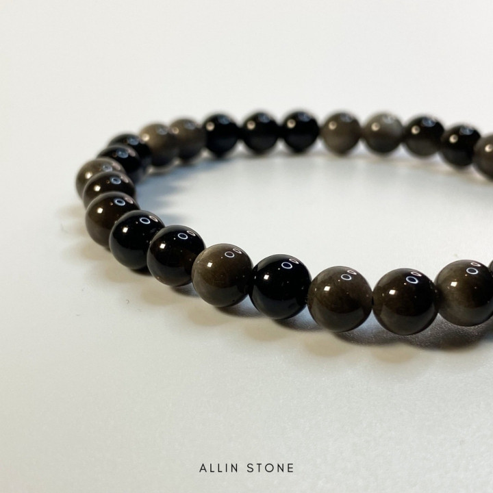 黒曜石シルバーブレスレット｜保護とエネルギー反射