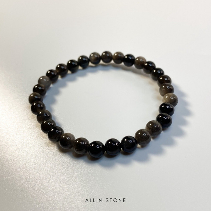 黒曜石シルバーブレスレット｜保護とエネルギー反射