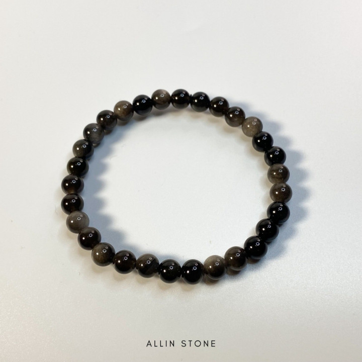 黒曜石シルバーブレスレット｜保護とエネルギー反射