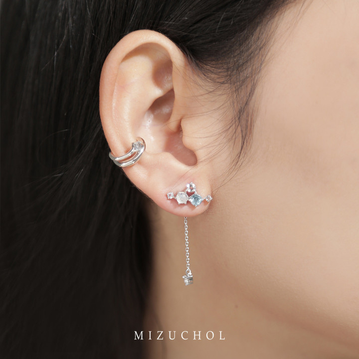 아쿠아마린, 블루 토파즈, 문스톤 오션 심포니 이어링