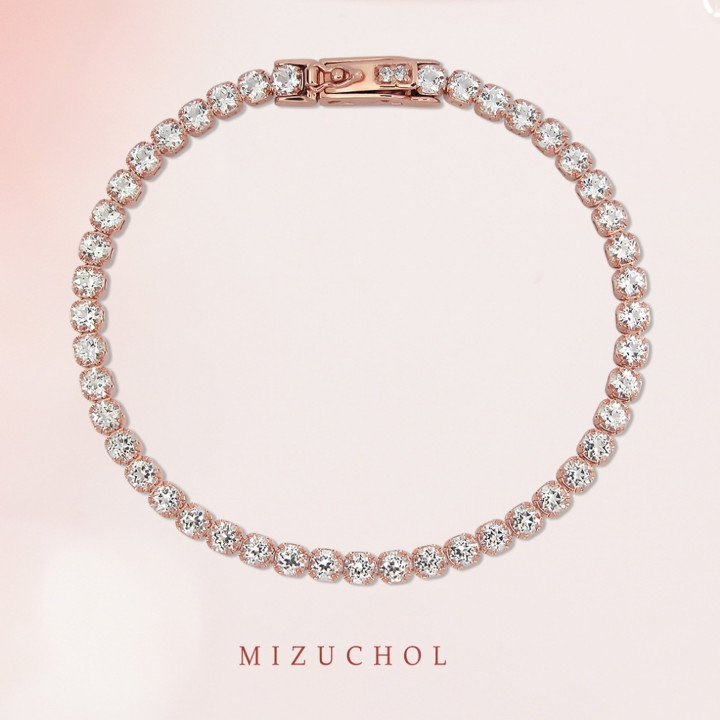 ホワイトトパーズ バブリングシャンパンブレスレット