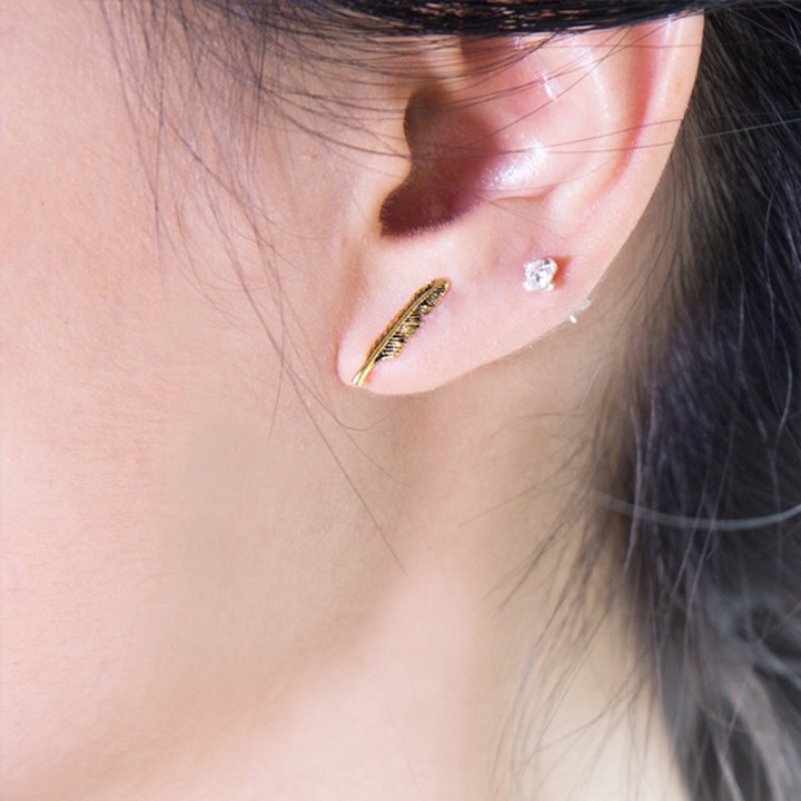 クリスタルダイヤモンド付きスターリングシルバーイヤリング（3mm）