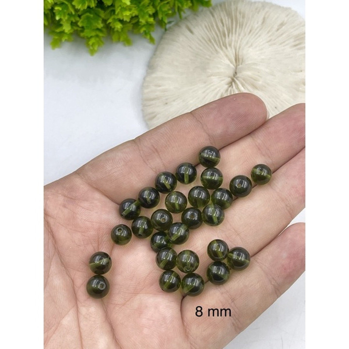 천연 몰다바이트 구슬: 텍타이트, 체코산 (6-10mm)