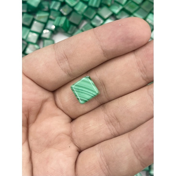 AAA 등급 말라카이트 큐브, 10mm, 주얼리 제작용, 반쯤 구멍 뚫림