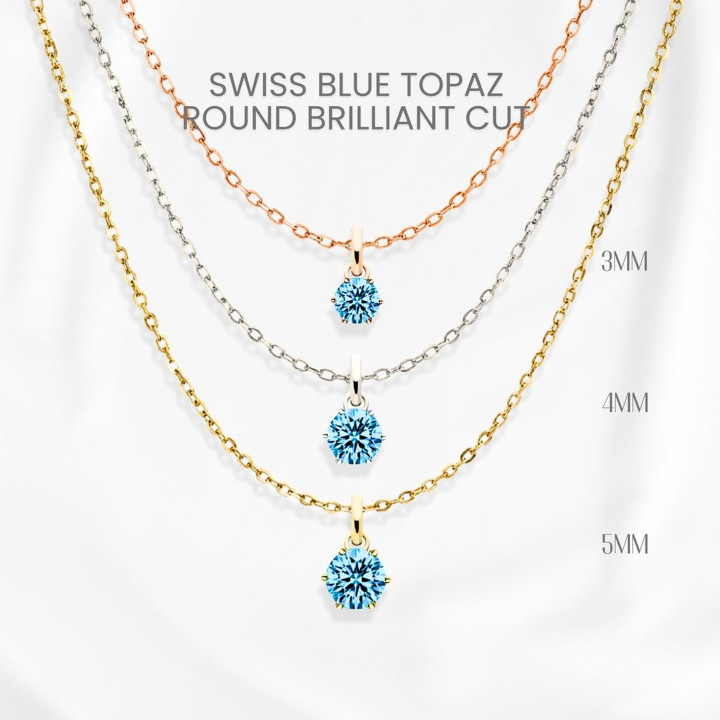 スイスブルートパーズネックレス｜ミニマルなスターリングシルバーペンダント