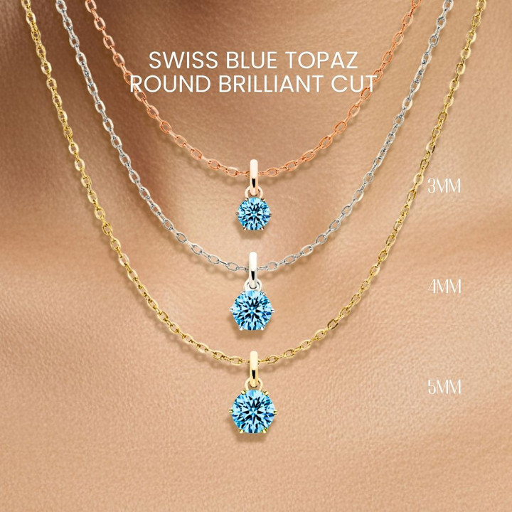 スイスブルートパーズネックレス｜ミニマルなスターリングシルバーペンダント