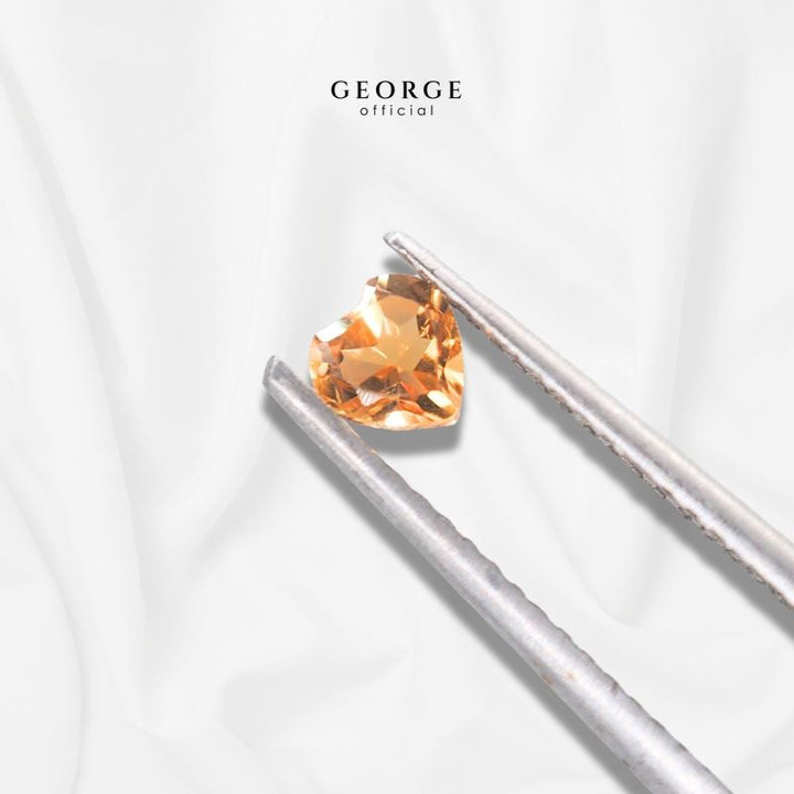 천연 오렌지 사파이어 하트 펜던트 (3-5mm) | GGOSH