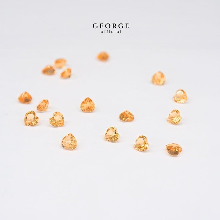 천연 오렌지 사파이어 하트 펜던트 (3-5mm) | GGOSH