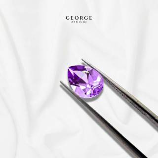 アメジスト・ペアカット宝石 - George JewelryによるGGAMP認定